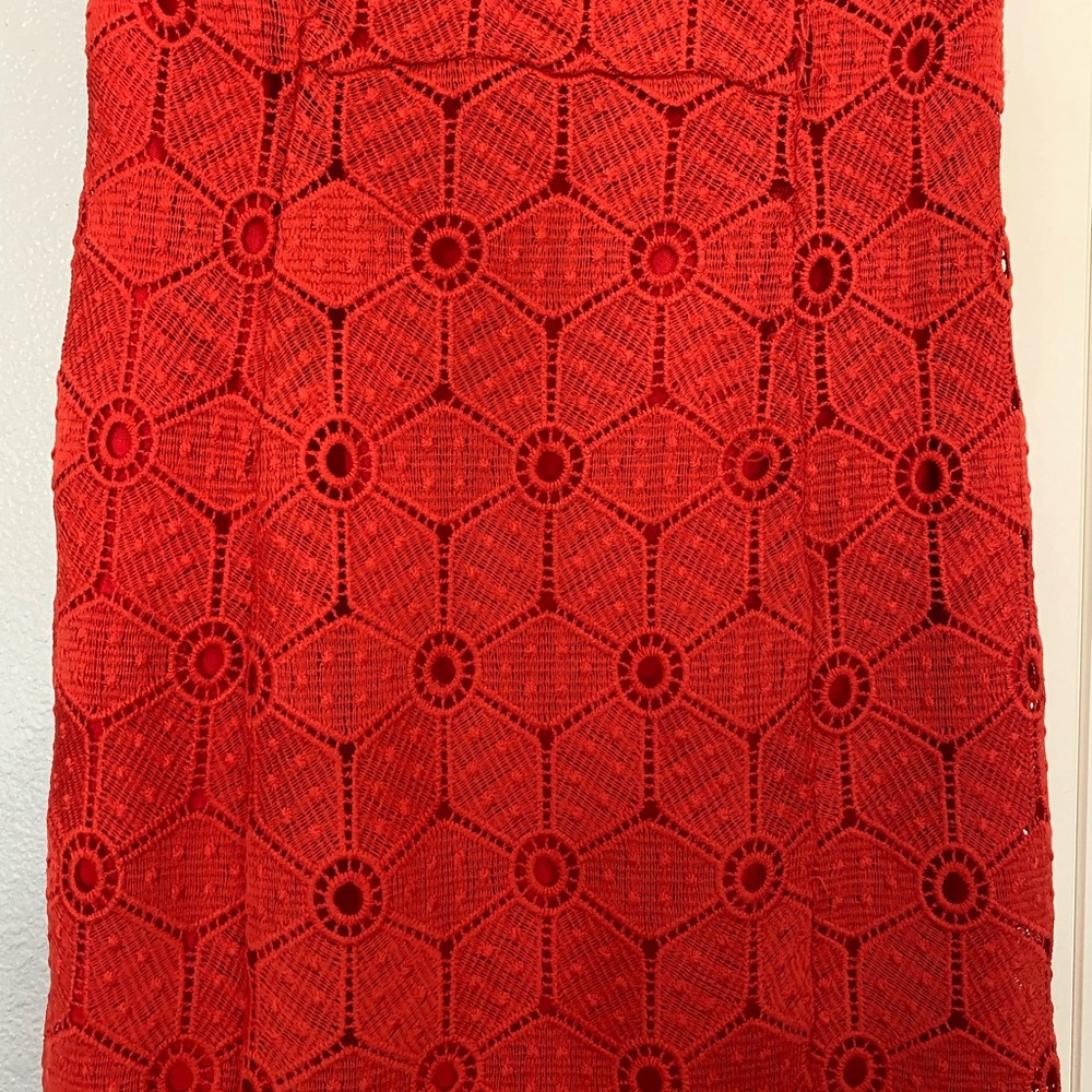 Eyelet Red Dress - Picture 4 of 7